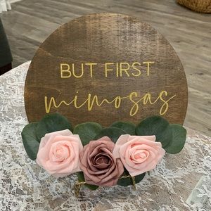 Wooden Mimosa Bar Sign